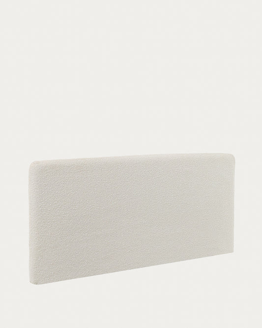 Dyla headboard with removable cover in white bouclé, for 160 cm beds FSC Mix Credit