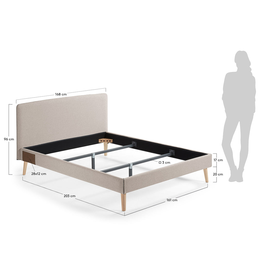 Dyla bed cover for a 150 x 190 cm mattress in beige