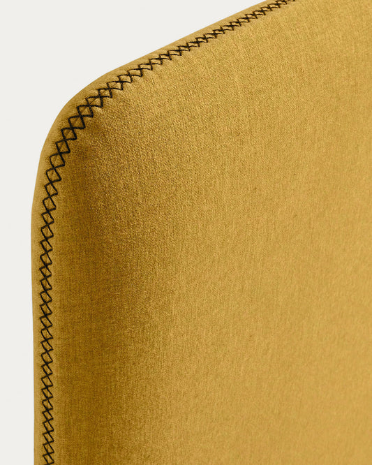 Dyla headboard cover in mustard for 150 cm beds