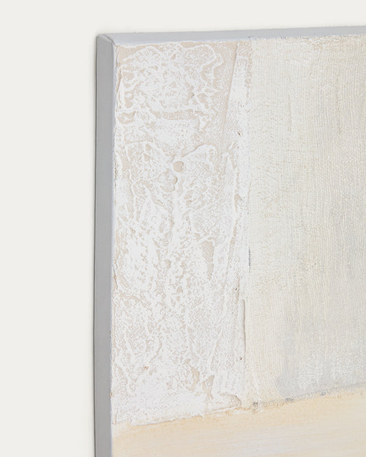 Pineda abstract canvas in white, 95 x 95 cm