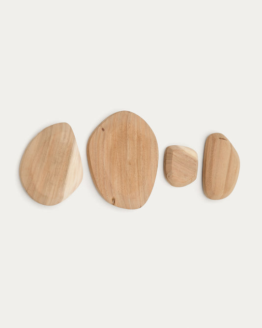 Selem Set of 4 mungur wood wall panels