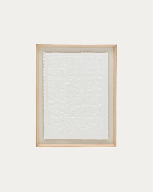 Annia white, papier mâché picture, 90 x 70 cm