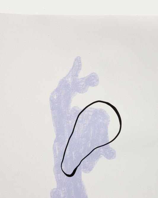 Inca blue and white paper print, 42 x 56 cm