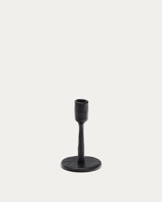 Nuvro small black aluminium candle holder