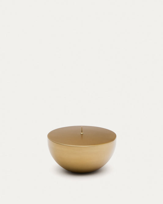 Quira large candle holder in gold-coloured stainless steel