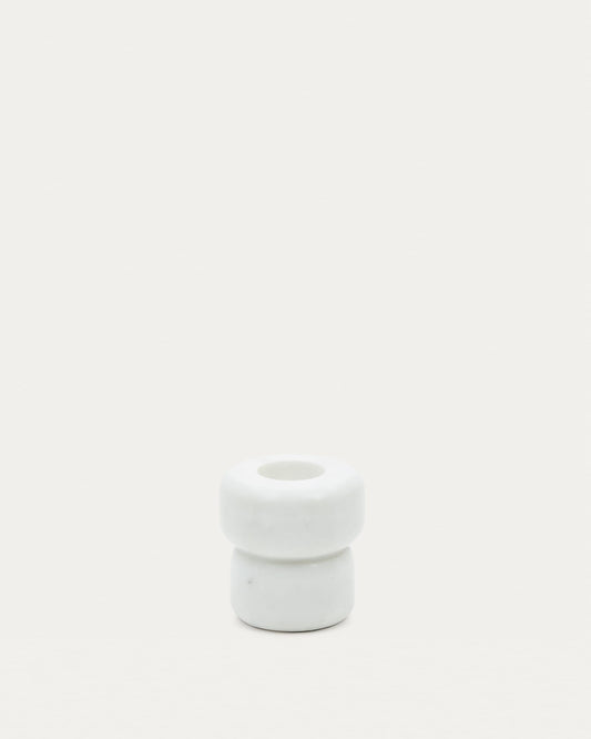 Signe small, white marble candlestick, 8 cm