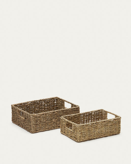 Tossa set of 2 natural fiber boxes, 28 x 20 cm / 32 x 27 cm