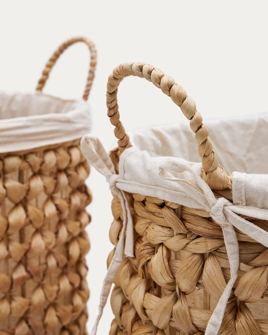 Tressa Set of 2 Natural Fibre Clothes Baskets 50cm / 60cm