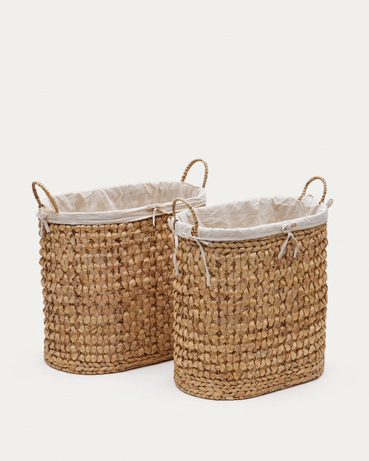 Tressa Set of 2 Natural Fibre Clothes Baskets 50cm / 60cm