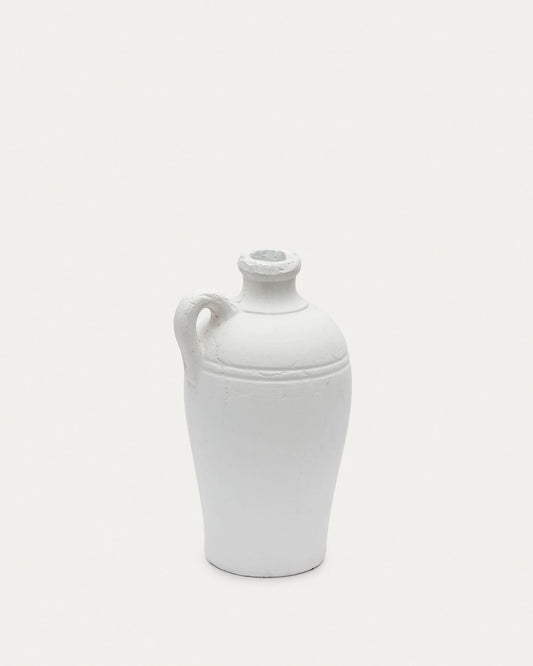 Palafrugell terracotta vase in white, 36.5 cm