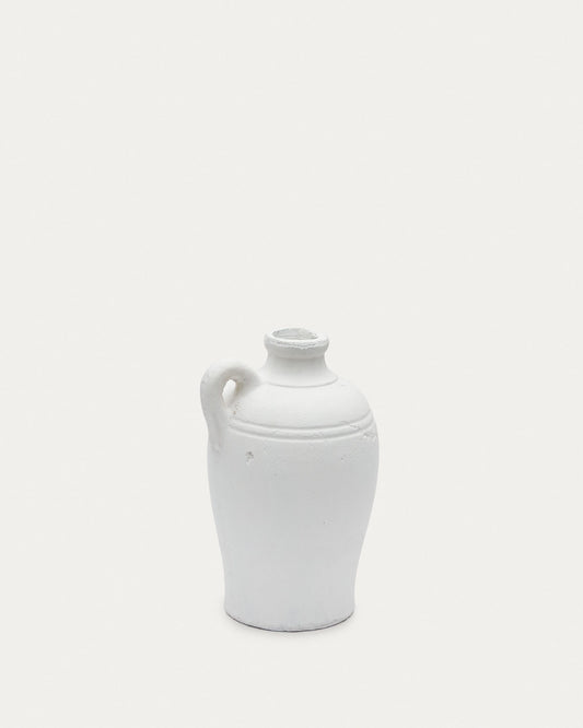 Palafrugell terracotta vase in white, 30.5 cm