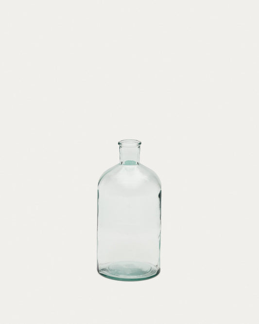 Brenna vase in 100% recycled transparent glass, 28 cm