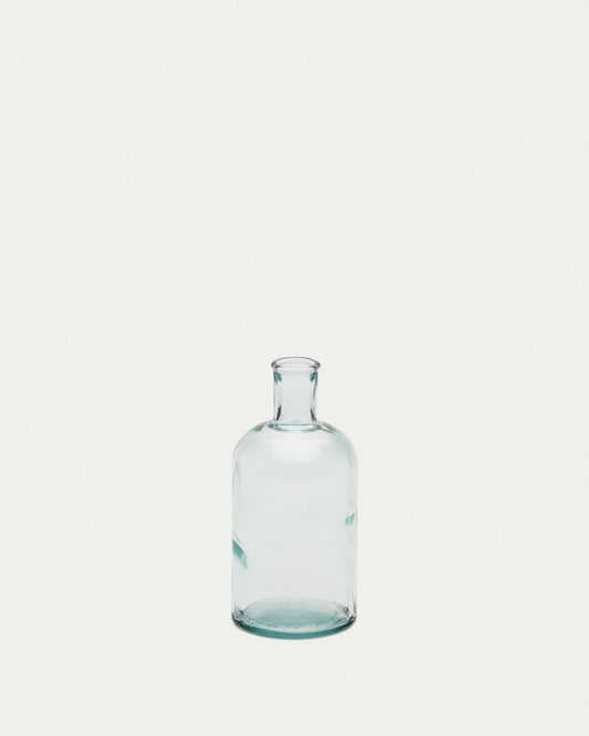 Brenna vase in 100% recycled transparent glass, 19 cm