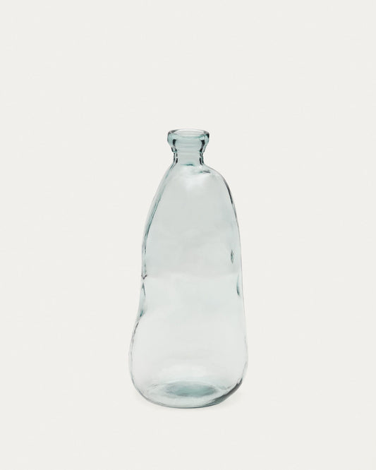 Brenna vase in 100% recycled transparent glass, 51 cm