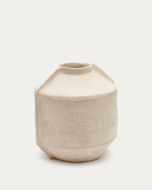 Meja beige papier-mâché vase 47 cm