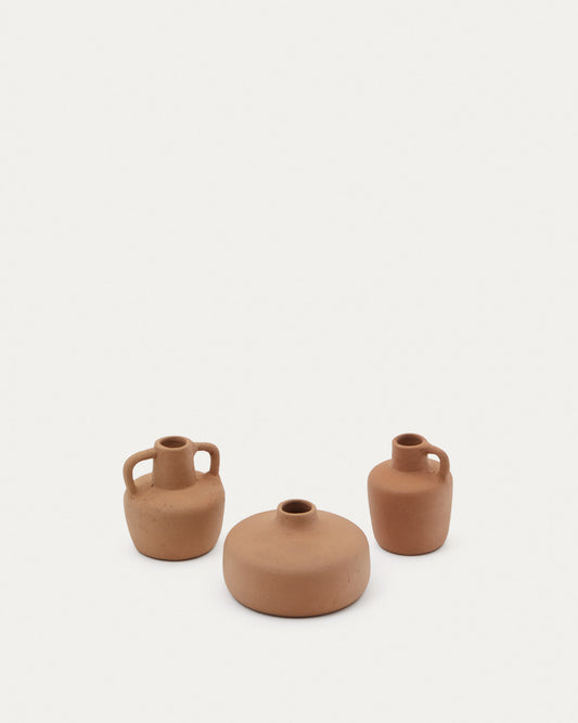 Sofra set of 3 terracotta vases, 6 cm / 7 cm / 10 cm