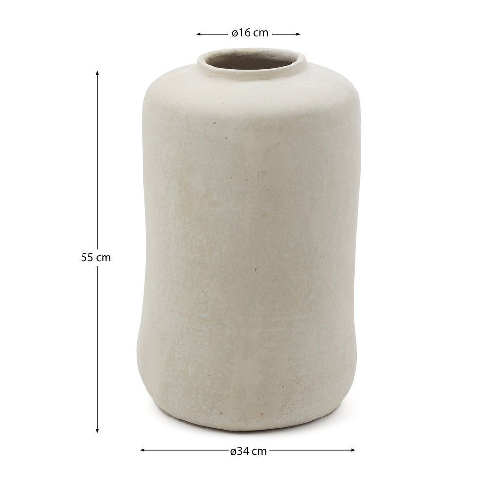 Serina papier mâché vase in white 34 cm