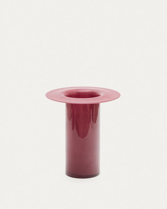 Kelse pink glass vase, 28 cm