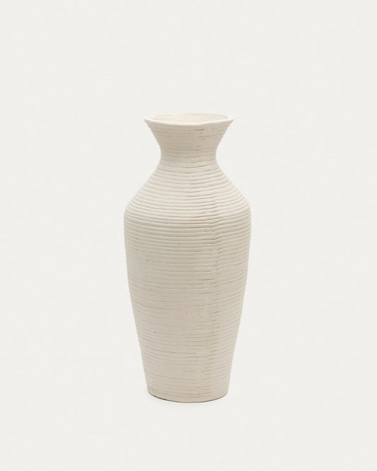 Pria white, papier mâché vase, 72 cm