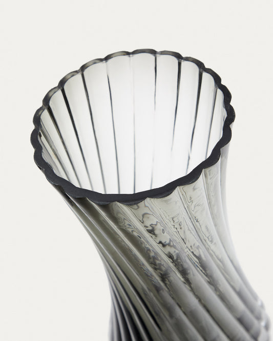 Arep grey glass vase, 22.5 cm