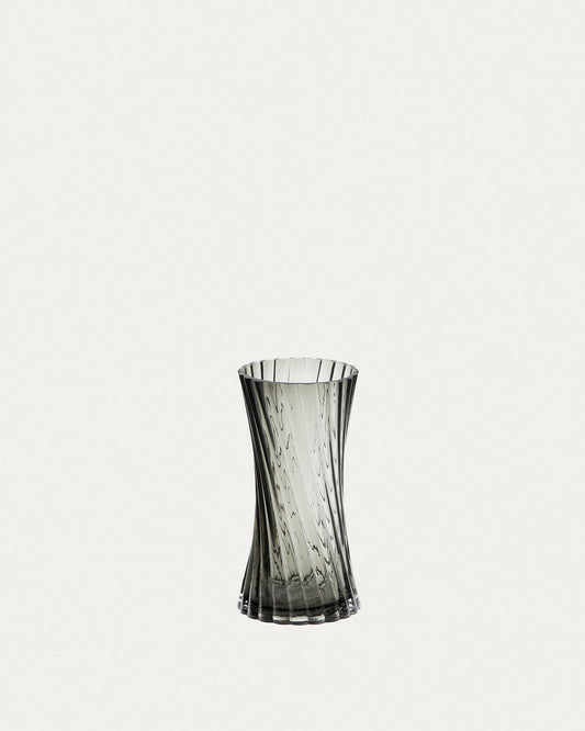 Arep grey glass vase, 22.5 cm