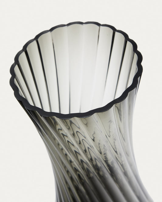 Arep grey glass vase, 28 cm