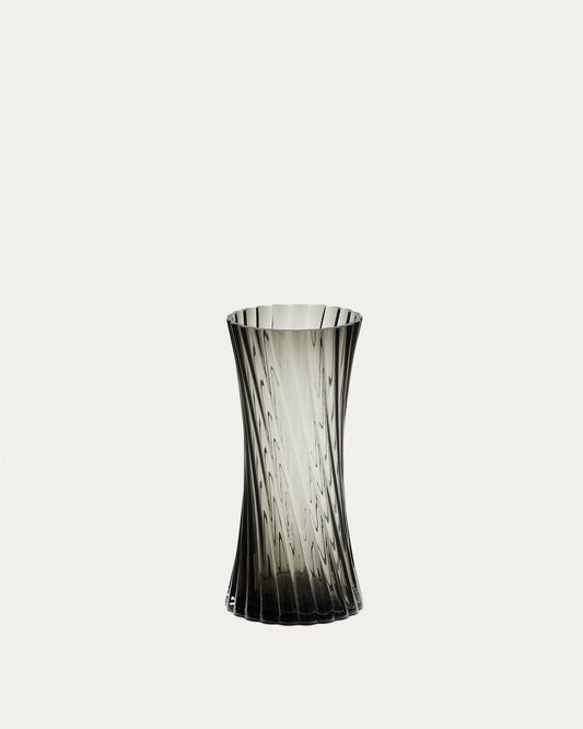 Arep grey glass vase, 28 cm