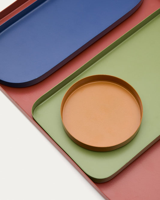 Mistra multi-coloured iron tray set