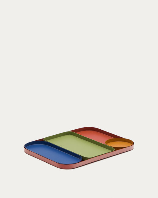 Mistra multi-coloured iron tray set