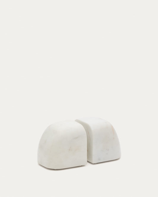 Signe white marble bookends