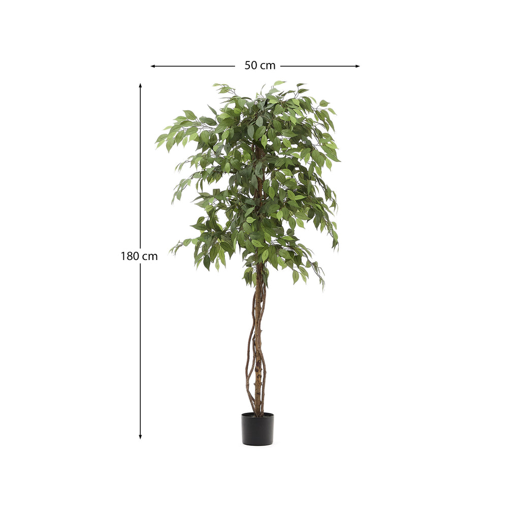 Artificial Ficus tree in black pot 180 cm