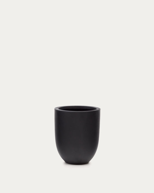 Aiguablava plant pot in black cement, Ø 39 cm