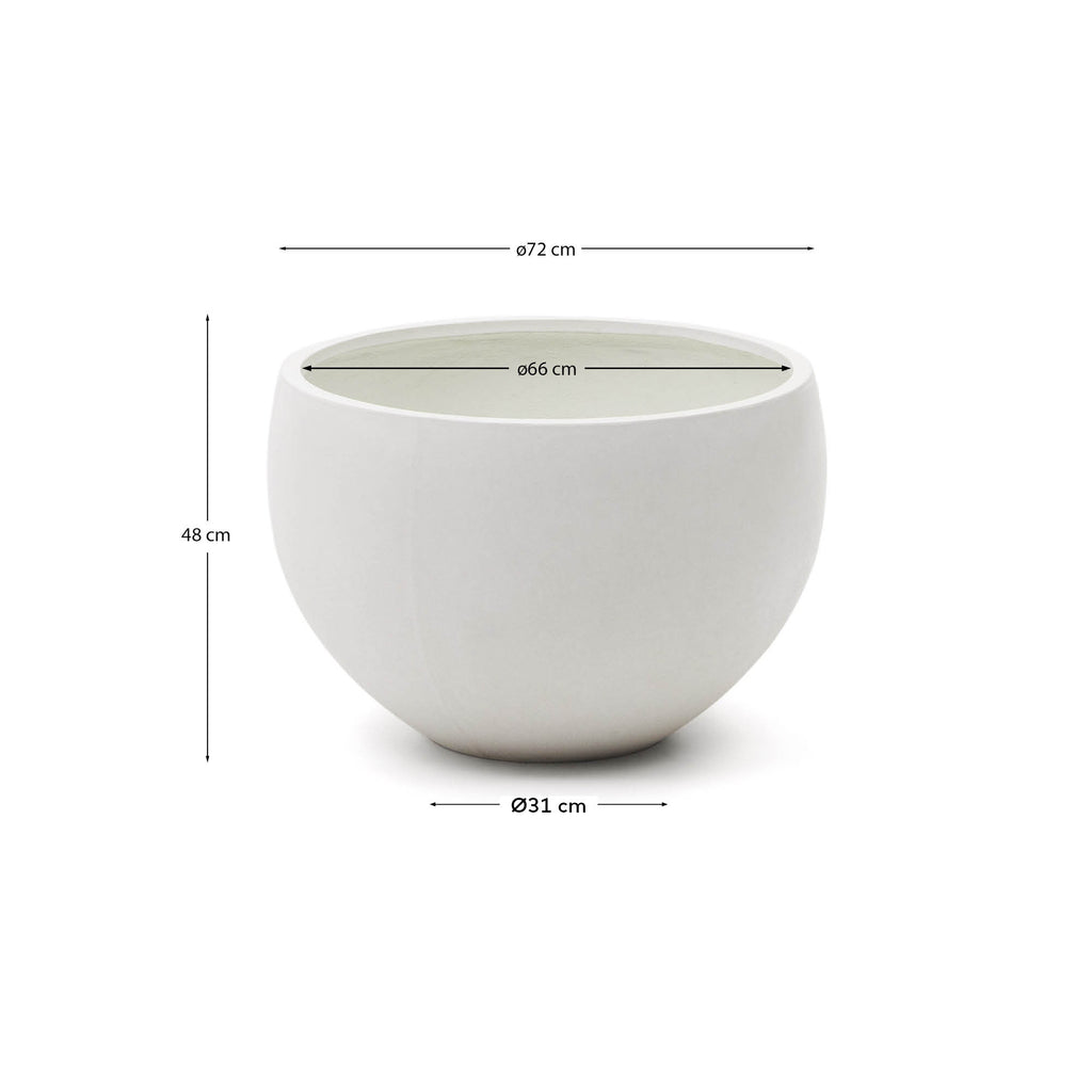 Grau White Cement Planter Ø 72 cm
