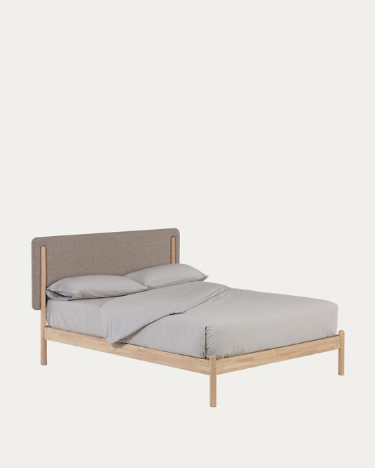 Shayndel bed made from solid rubber wood, for a 160 x 200 cm mattress