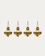Raj set of 4 hanging ornaments made of gold recycled glass, 8 cm