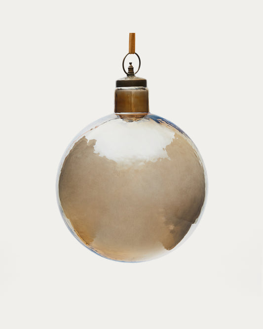 Piril Christmas bauble made of brown recycled glass, Ø 25 cm