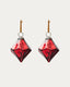 Argin set of 2 hanging ornaments made of red recycled glass, 10 cm