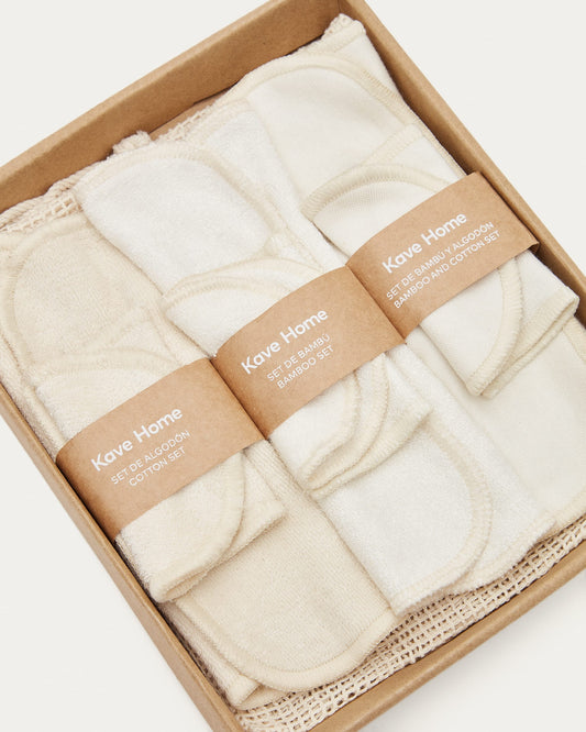 Bela set consisting of cleansing wipes and cotton and bamboo  pads.