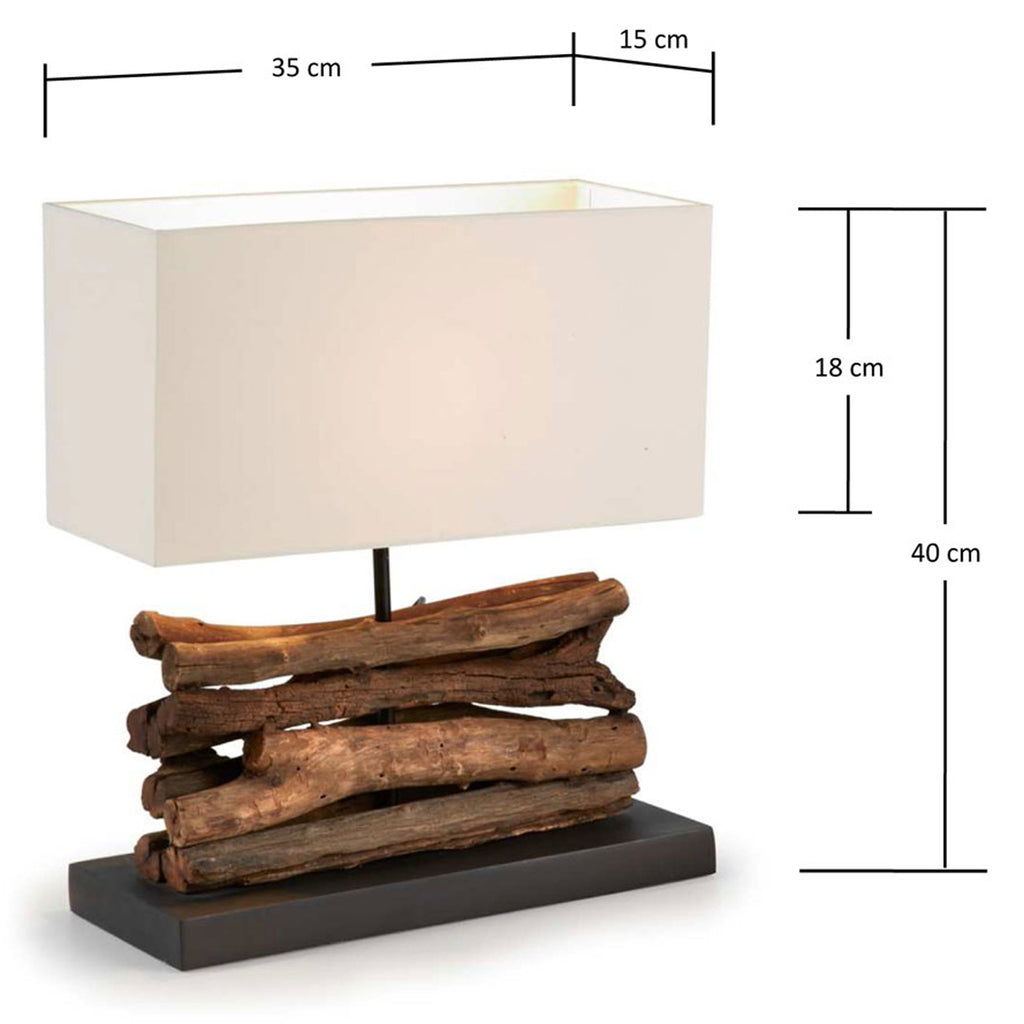 Sahai table lamp made of solid rubberwood