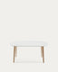 Oqui extendable oval table with an oak veneer and solid wood legs, Ø 160 (260) x 100 cm