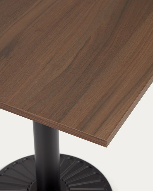 Tiaret table top in melamine with a walnut finish, 70 x 70 cm