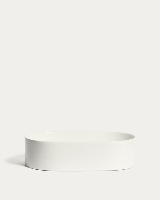 Ovara countertop basin in white glazed ceramic 50 x 31 cm
