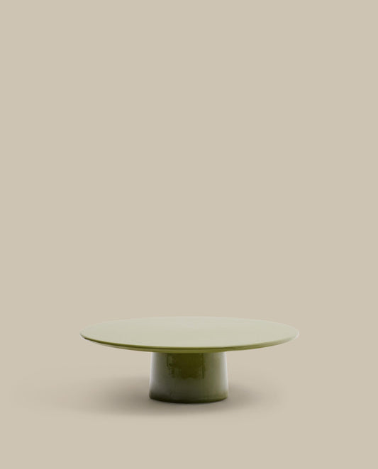 Albanella coffee table in cement with glossy green finish Ø110cm