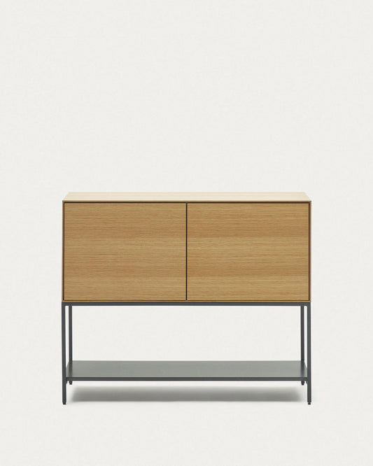 Vedrana 2 door sideboard in oak veneer with steel legs, 98 x 80 cm