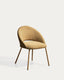 Bonali chair in mustard chenille with mustard metal legs FSC Mix Credit