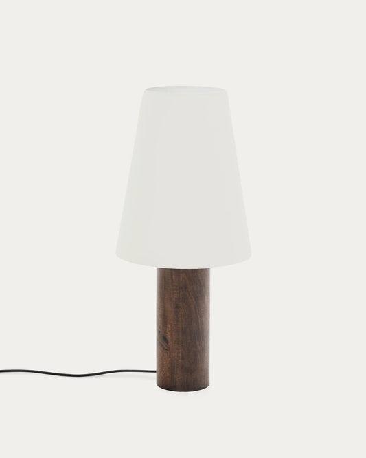 Marga floor lamp made from solid rubber wood with dark finish