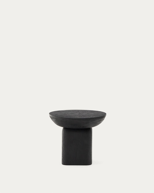 Ovak side table in solid acacia wood with black finish FSC 100% Ø50cm