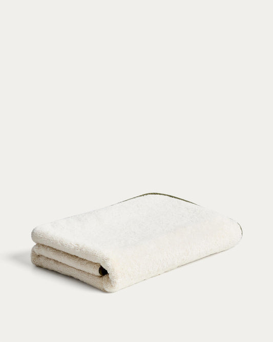 Sedora 100% cotton towel with green contrast detail 100 x 150cm