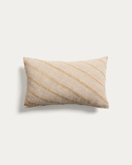 Riena beige cotton and viscose cushion cover 30 x 50cm