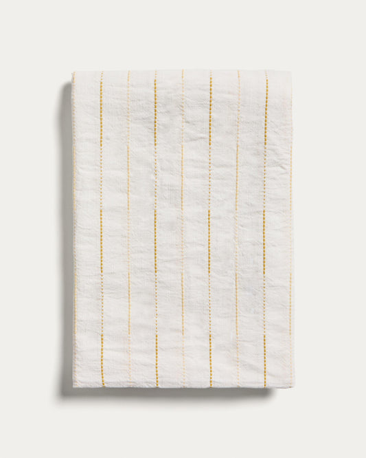 Anila yellow cotton jacquard tablecloth 170 x 170cm